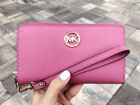 Michael Kors pink wristlet wallet